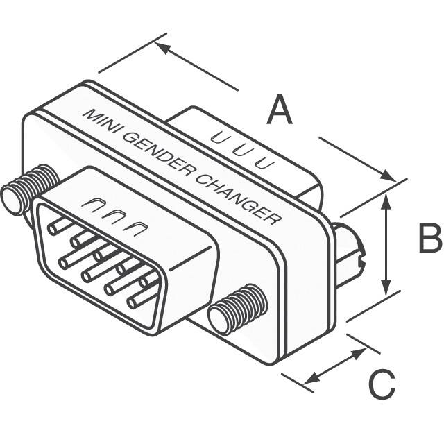 GCLP09M09M NorComp Inc.  D-Sub D-Shaped Connector Adapters